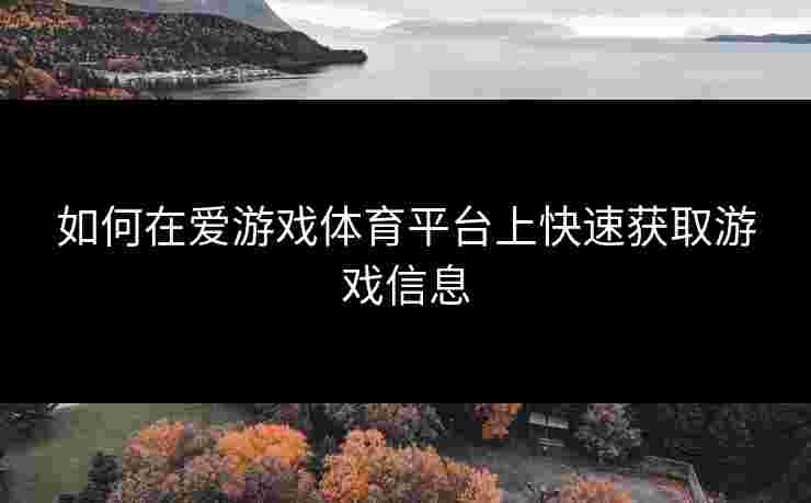 如何在爱游戏体育平台上快速获取游戏信息