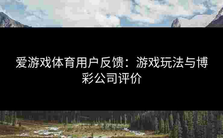 爱游戏体育用户反馈：游戏玩法与博彩公司评价