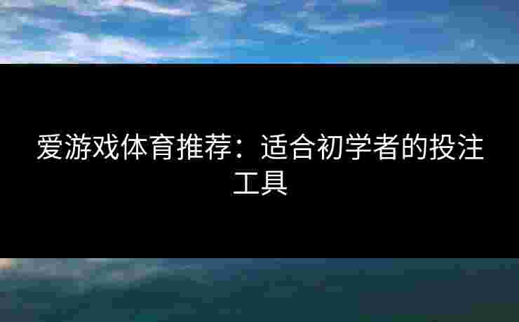 爱游戏体育推荐：适合初学者的投注工具